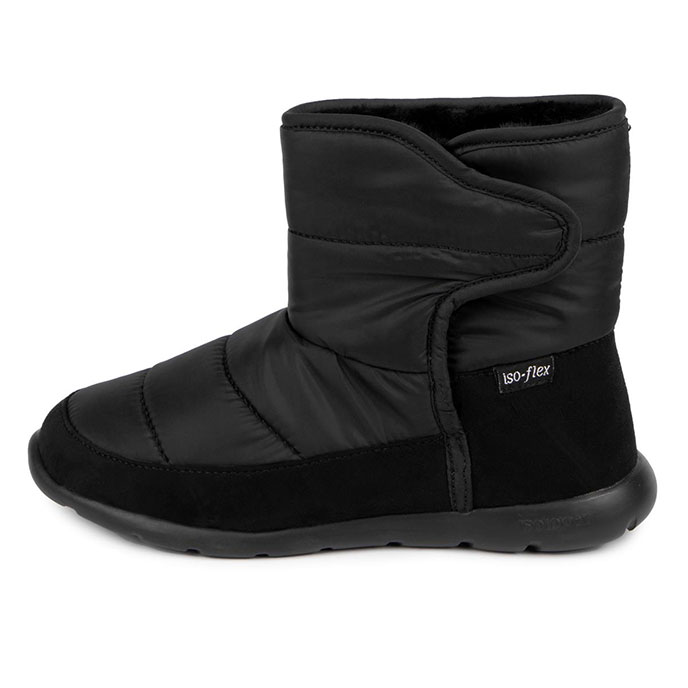 Isotoner Ladies Iso-Flex Quilted Boot Slipper Black Extra Image 3